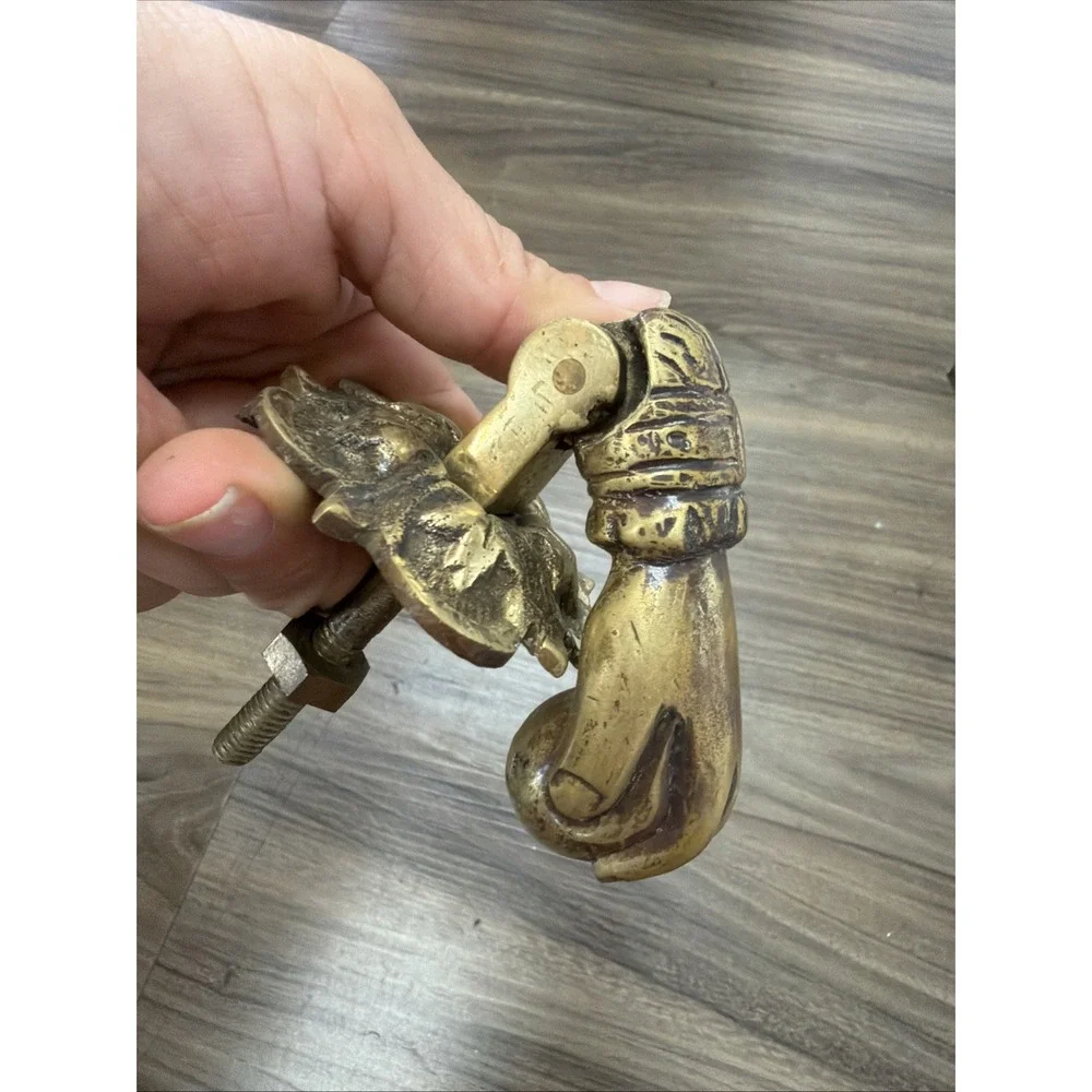 Victorian Witchy ANTIQUE BRASS HAND & BALL KNOCKER